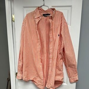 Polo Ralph Lauren Orange Gingham Button Down Shirt